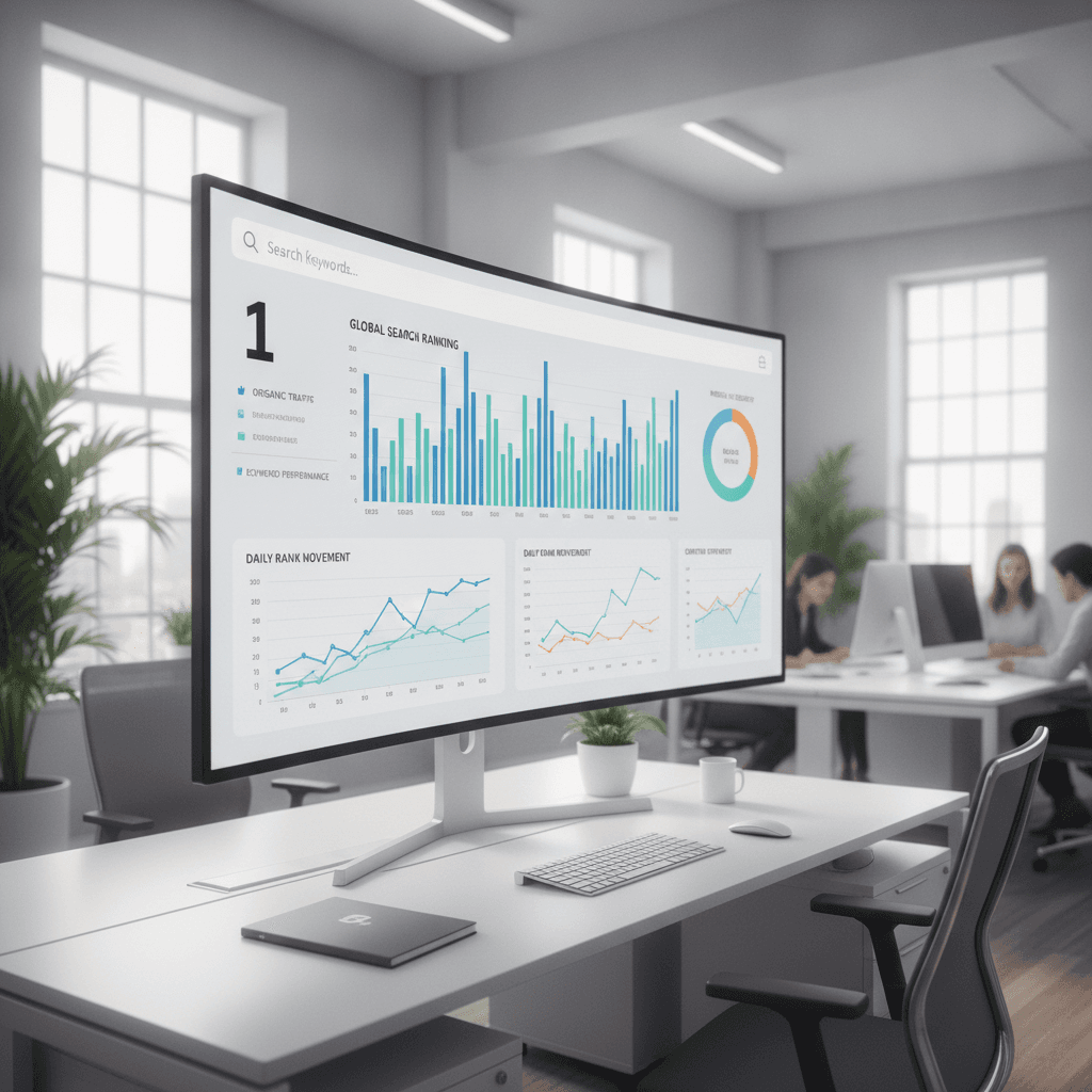 SEO dashboard on monitor